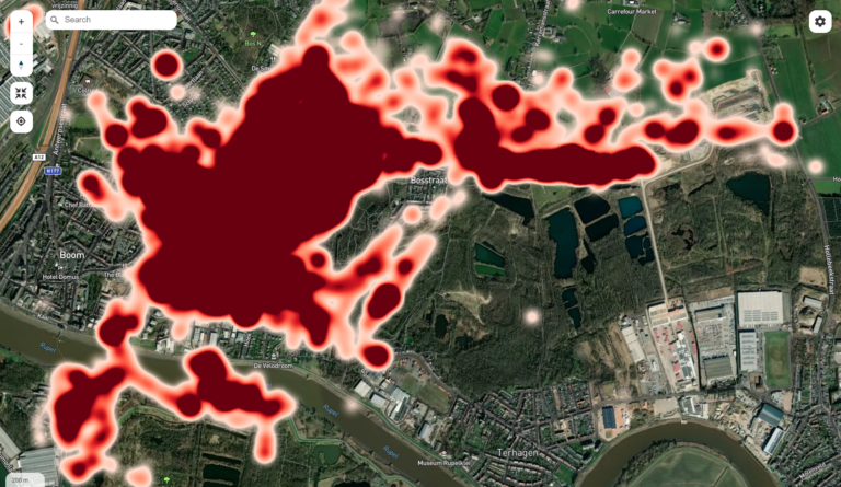 Heatmap of detected drones at Tomorrowland 2024